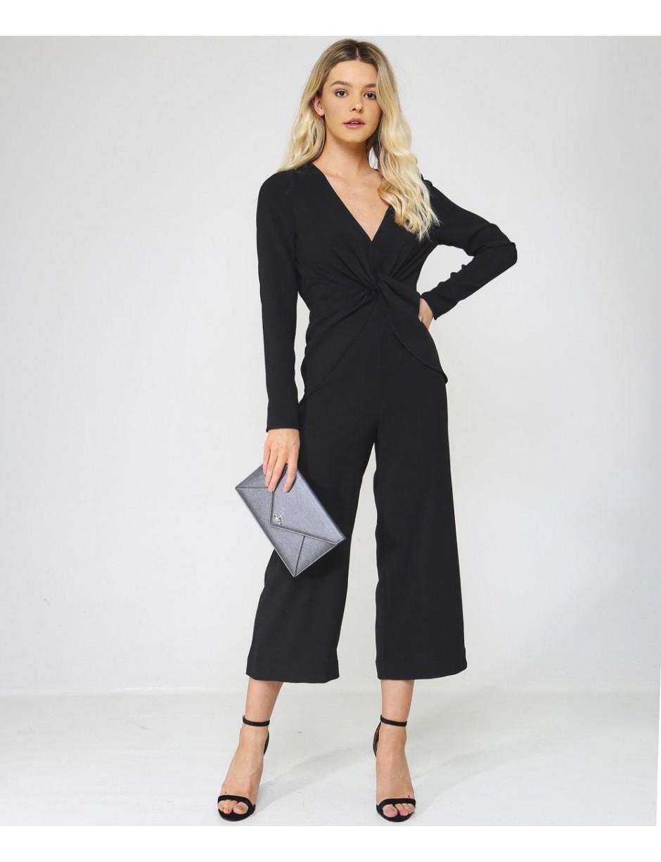 self portrait twist front jumpsuit