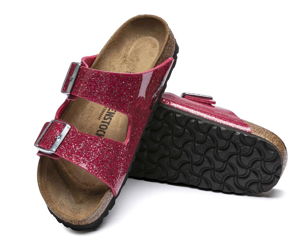 birkenstock arizona sandal in cosmic sparkle pink