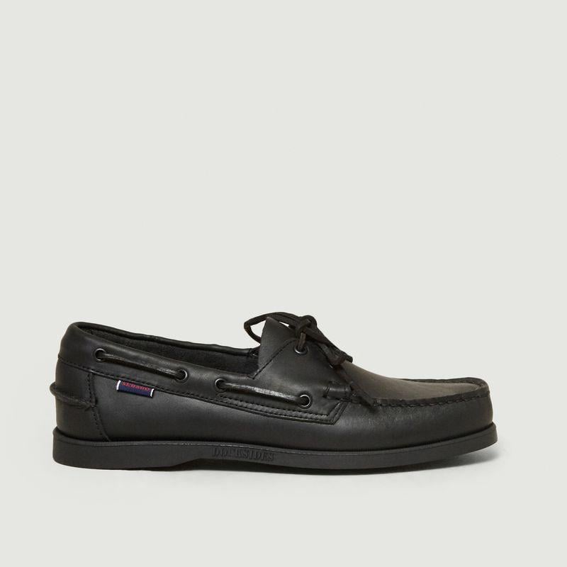 Sebago Portland Leather Boat Shoes Full Black for Men Lyst