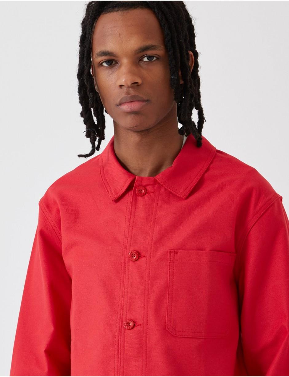 Le Laboureur Cotton Work Jacket in Red 