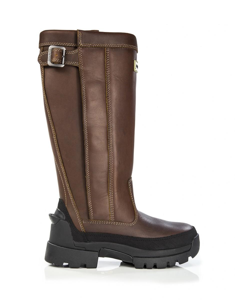 HUNTER Women's Balmoral Leather Wellington Boots in Brown - Lyst