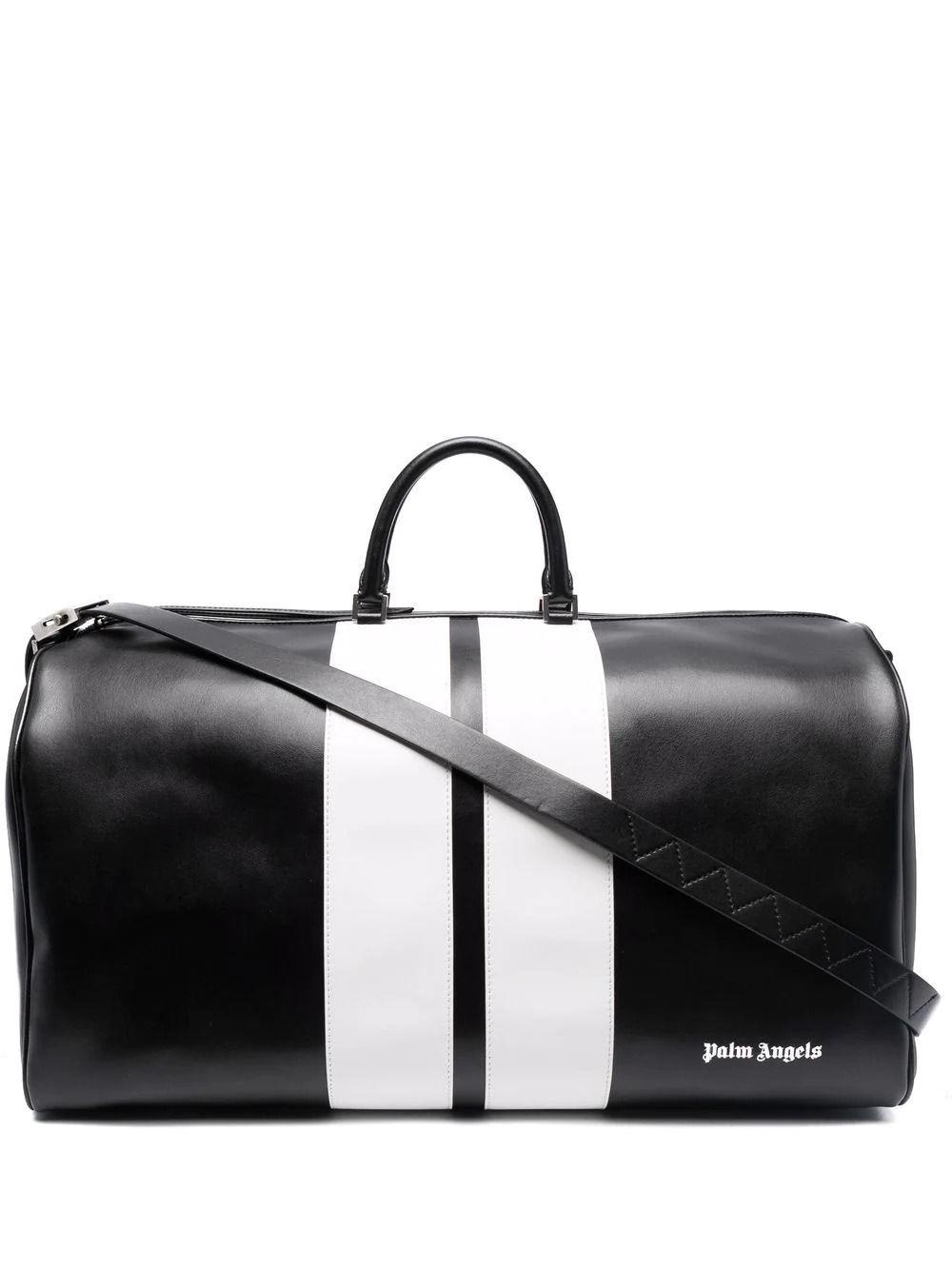 Black Mens Bags Luggage and suitcases Palm Angels Classic Leather Track Travel Bag in Black/White for Men 