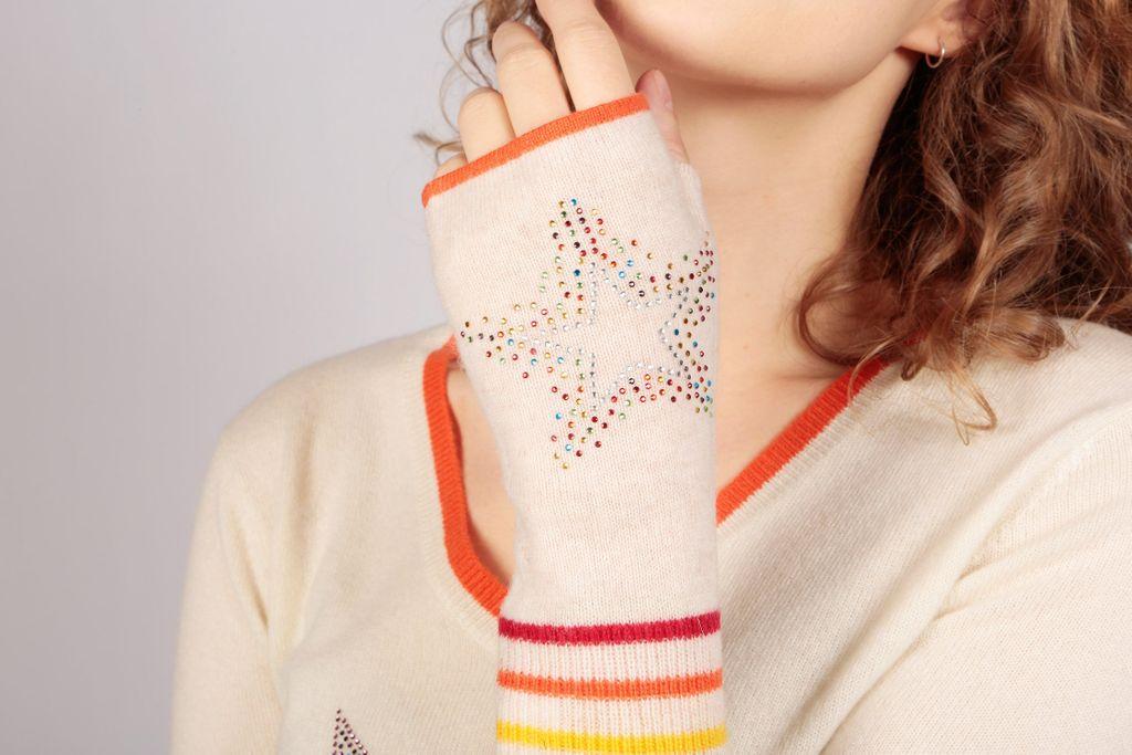 Adeela Salehjee Berlin Oatmeal Cashmere Fingerless Glove , Style ...