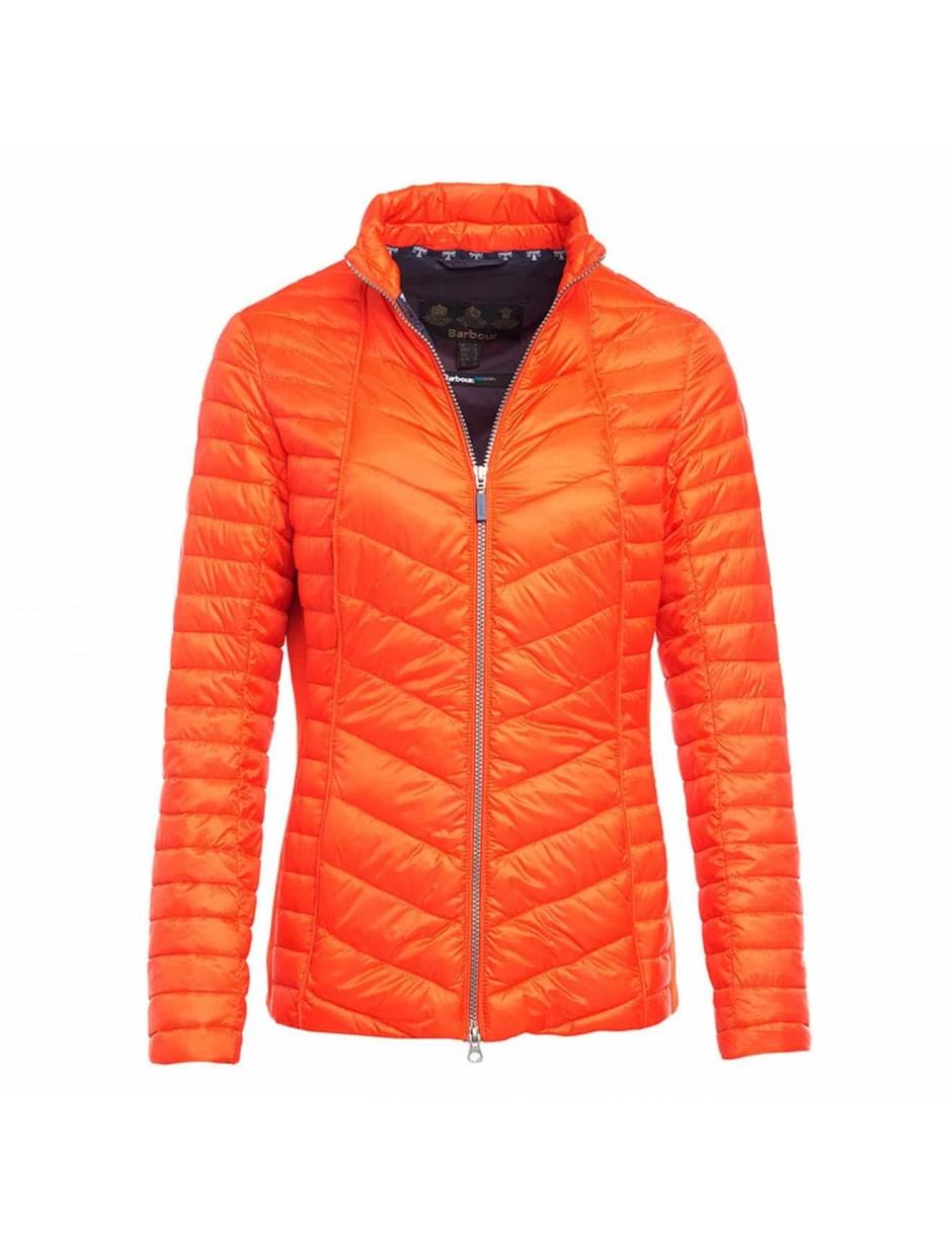 barbour orange quilted jacket