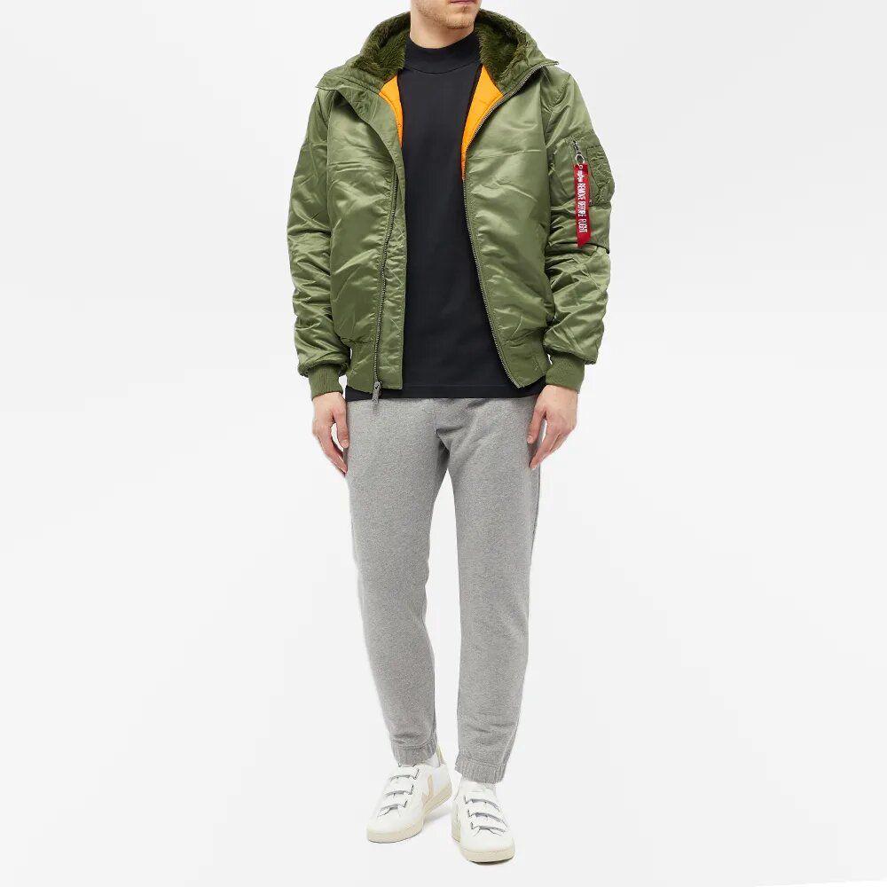 Alpha Industries Hooded Ma-1 Jacket Sage in Green for Men - Lyst