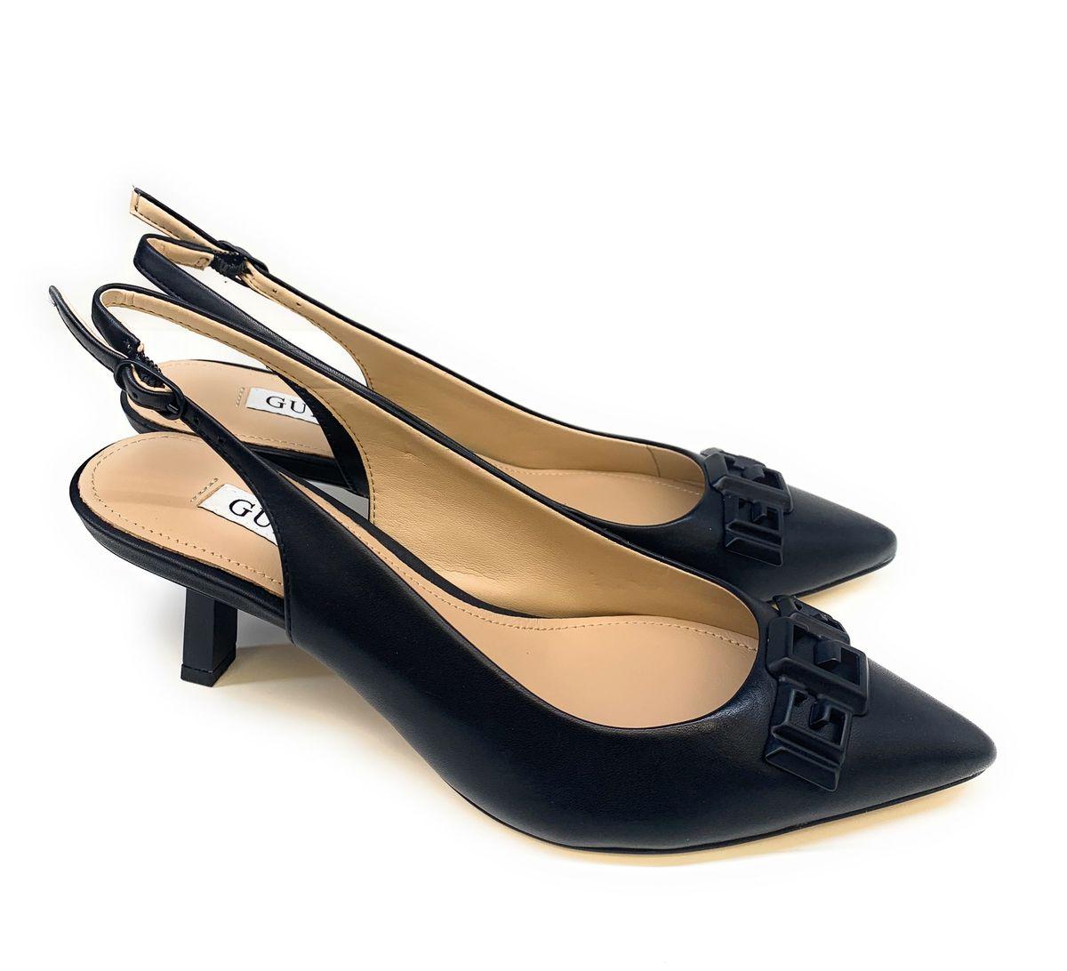 Guess Leather Heel 5 in Black | Lyst