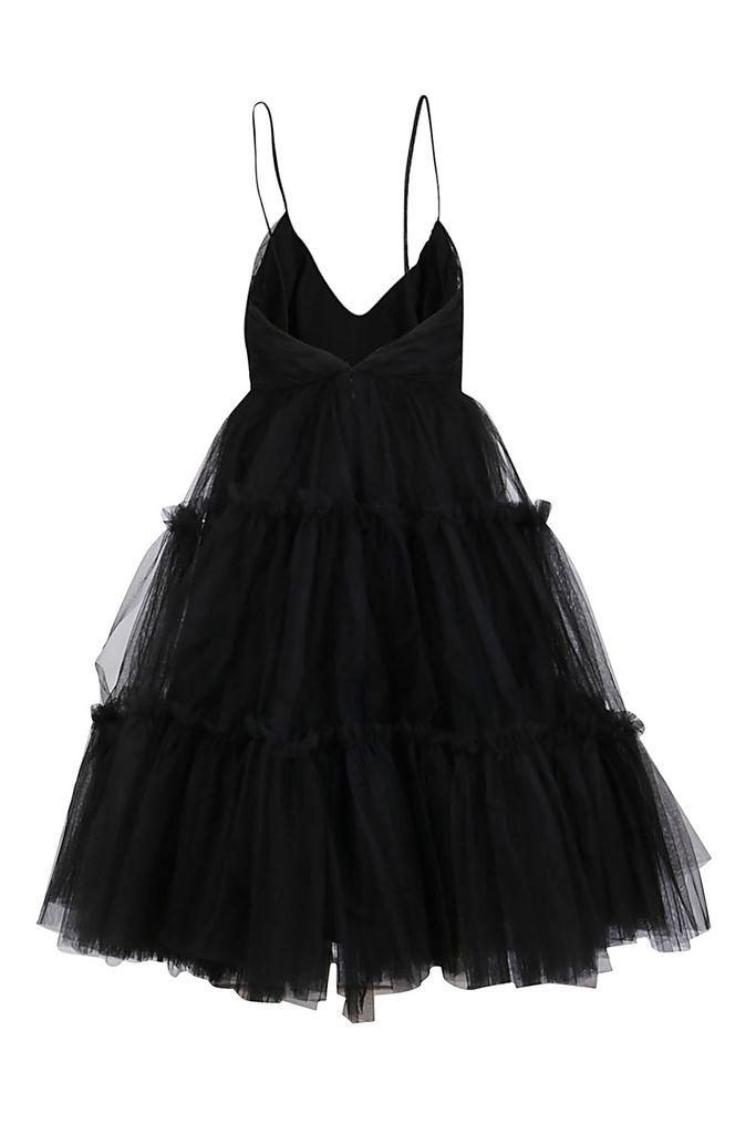BROGNANO Tulle Midi Dress in Black | Lyst