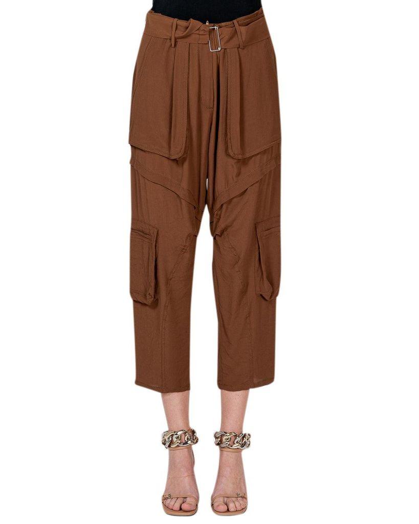 N°21 Silk Cargo Trousers in Brown