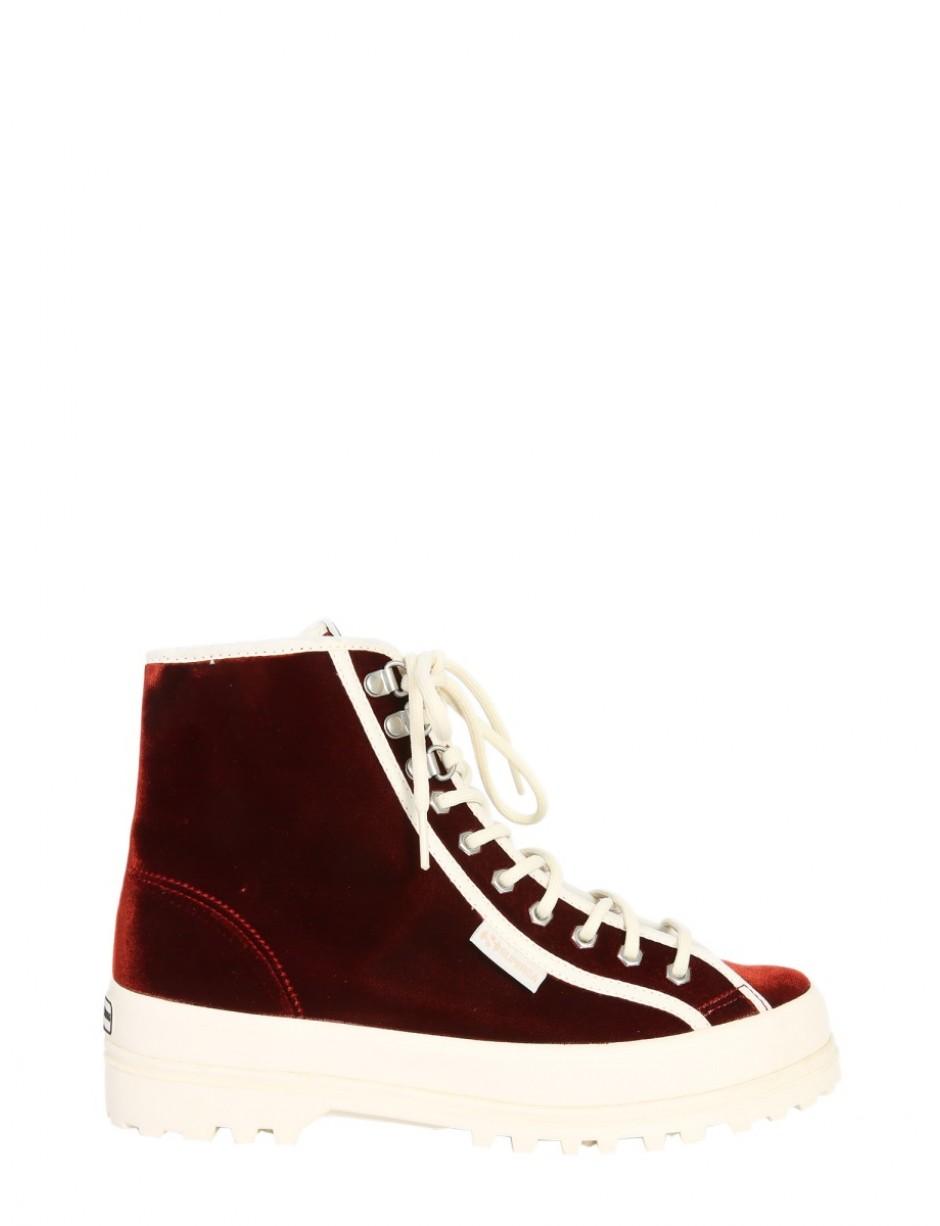 ALEXA CHUNG X SUPERGA Velvet Trainers in Red Lyst
