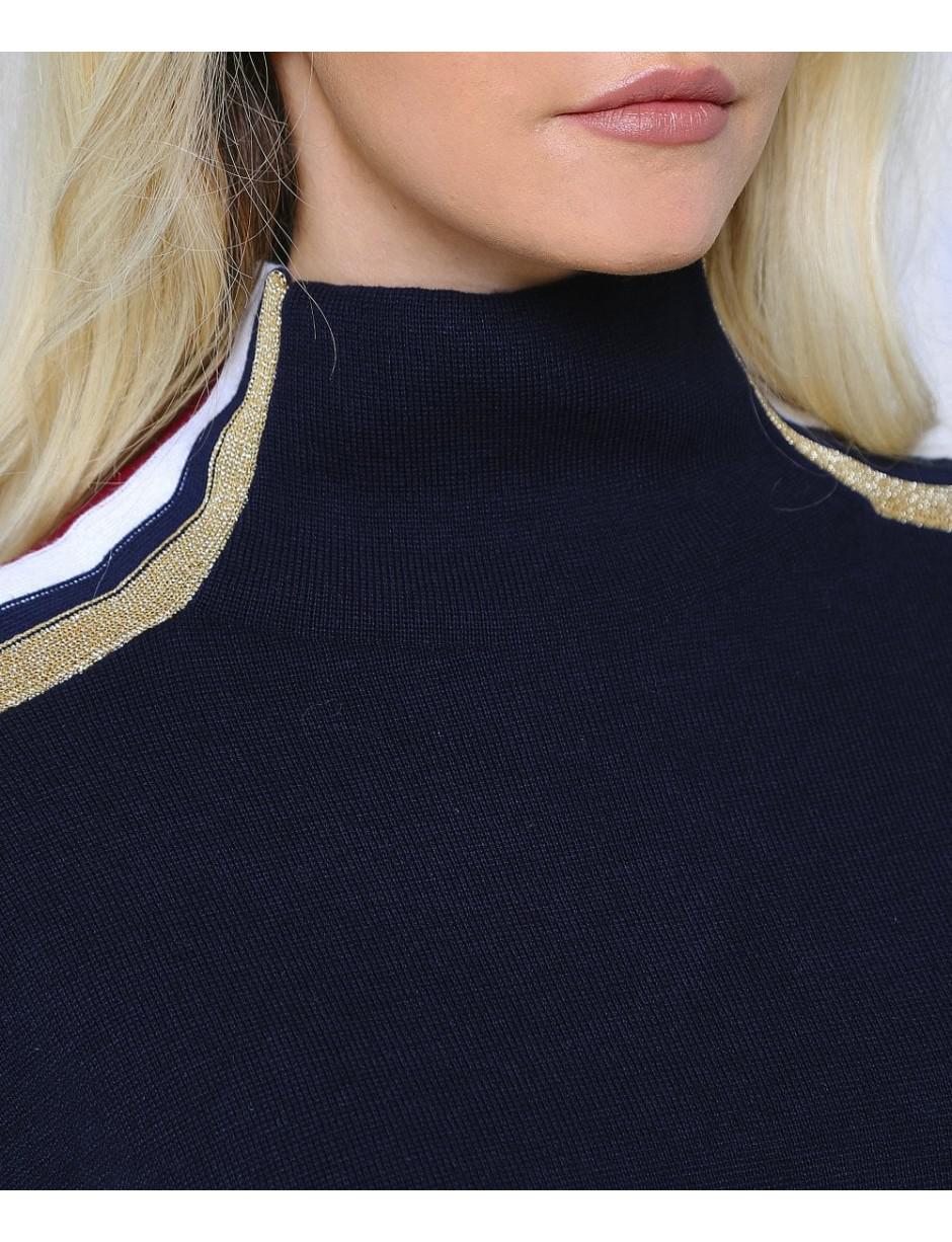 tommy icons mock neck sweater