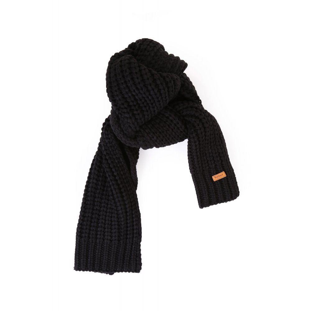 barbour hat and scarf set black