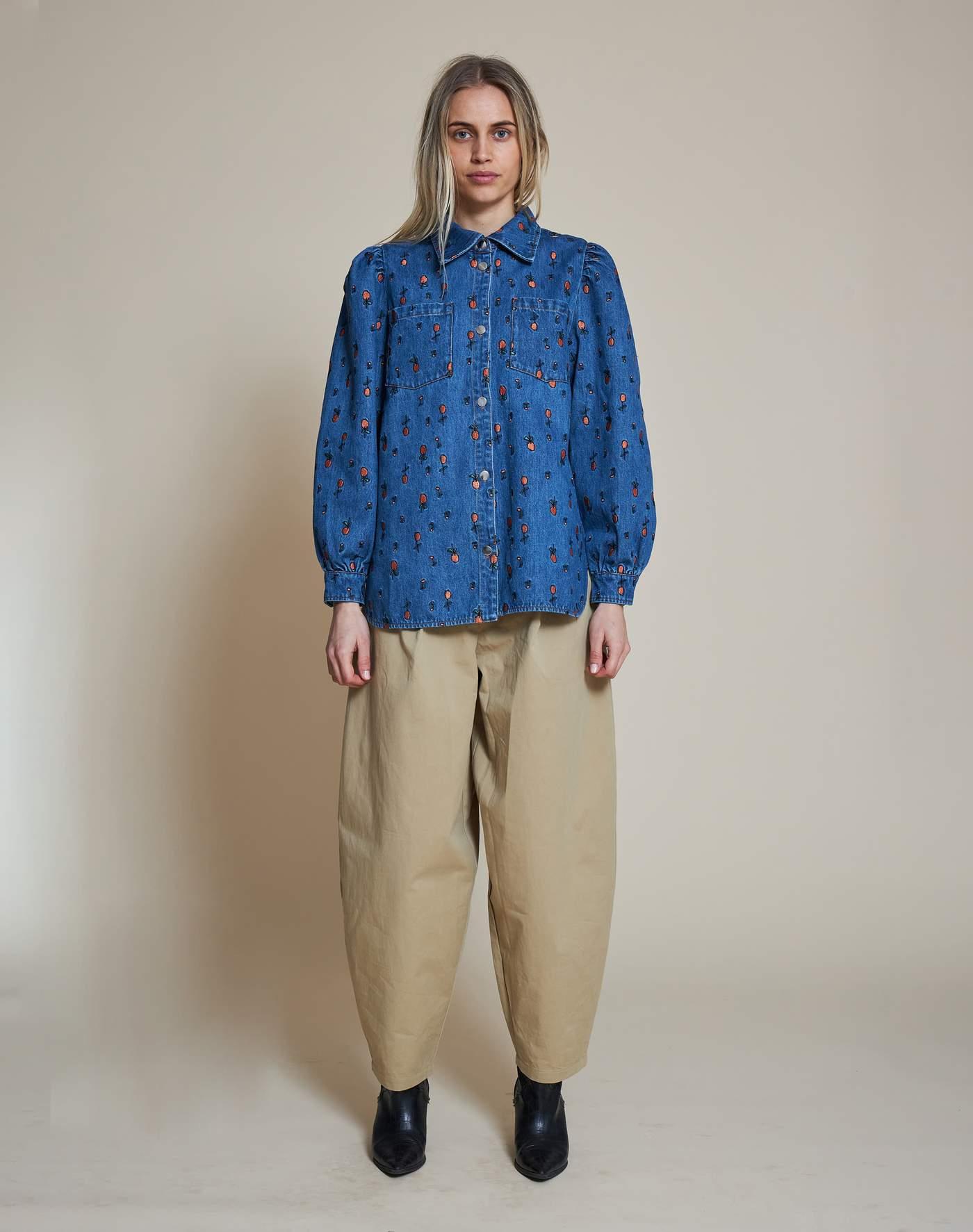 Stella Nova Reeta Denim Shirt in Silver 