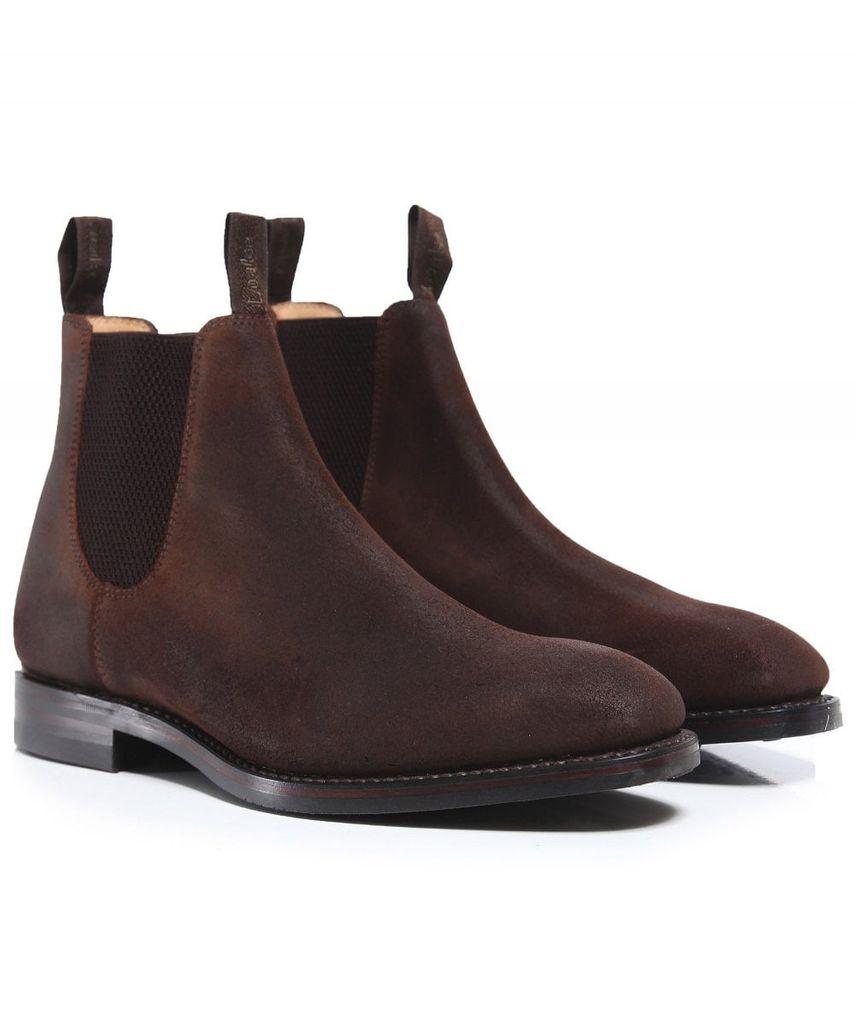Loake Waxed Suede Chatsworth Chelsea Boots Colour: Rust Brown for Men - Lyst