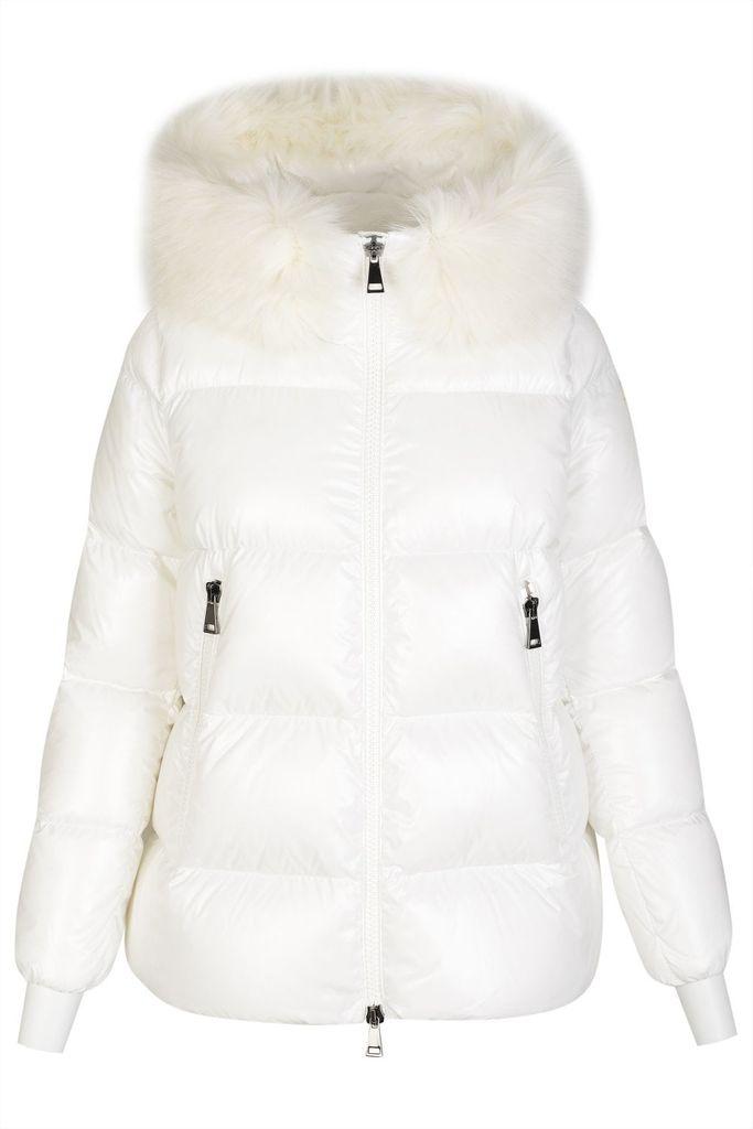 Moncler Laiche Short Parka in White | Lyst