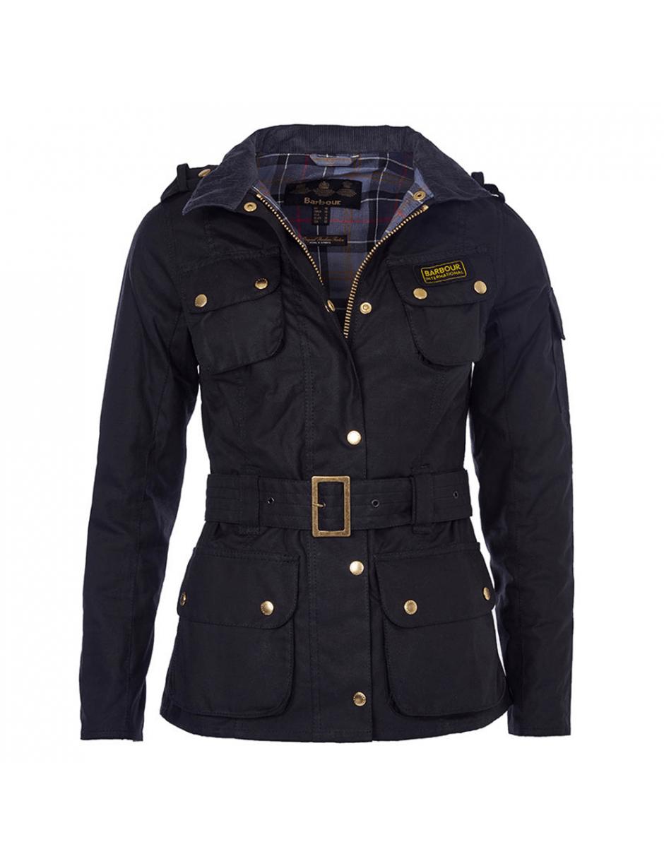 Barbour Cotton Ladies International Wax Jacket in Black - Lyst