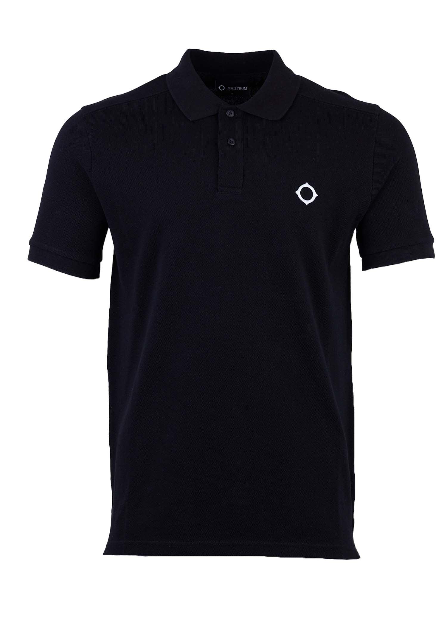 MA.STRUM Cotton Pique Polo In in Black 