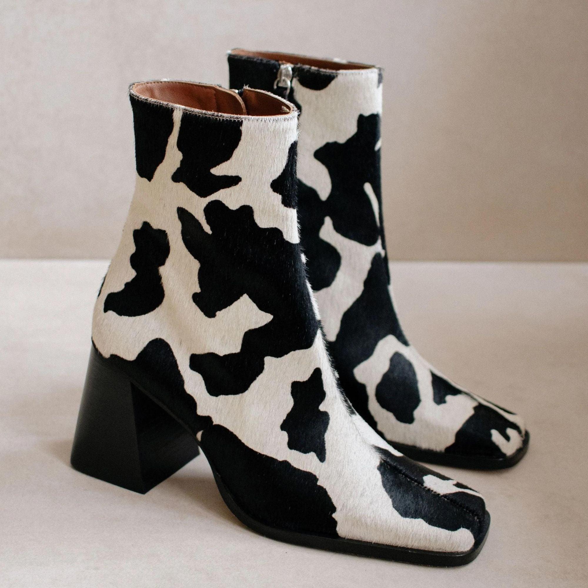 delias cow print boots