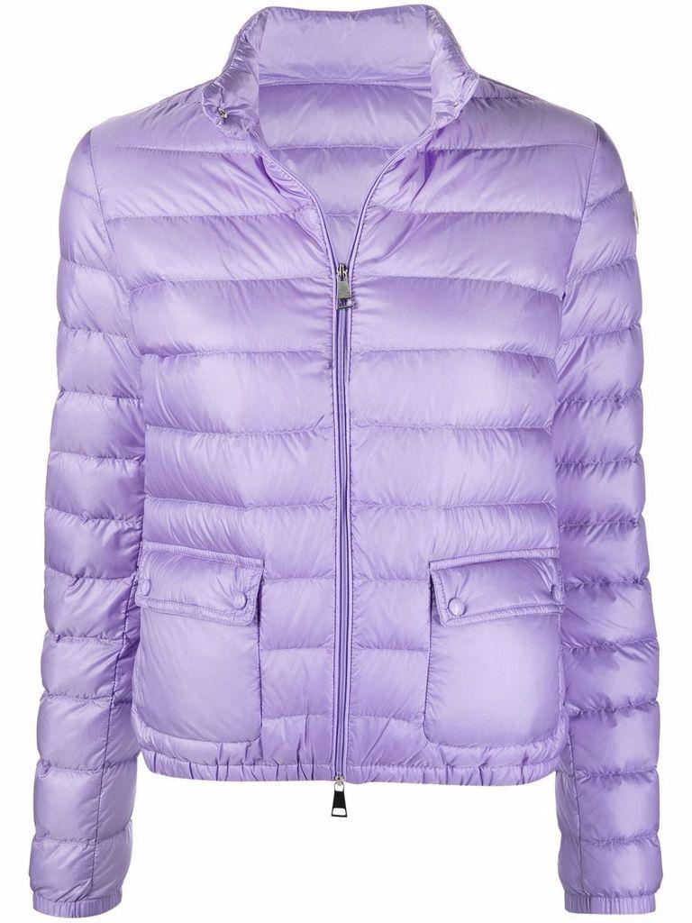 Moncler Logo-patch Padded Down Jacket in Purple | Lyst