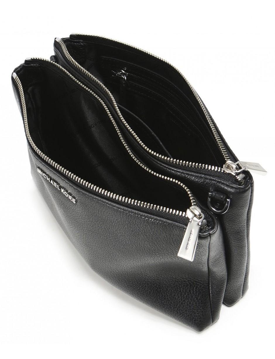 Vejfremstillingsproces Boost springe Michael Kors Adele Leather Double Zip Crossbody Bag in Black - Lyst
