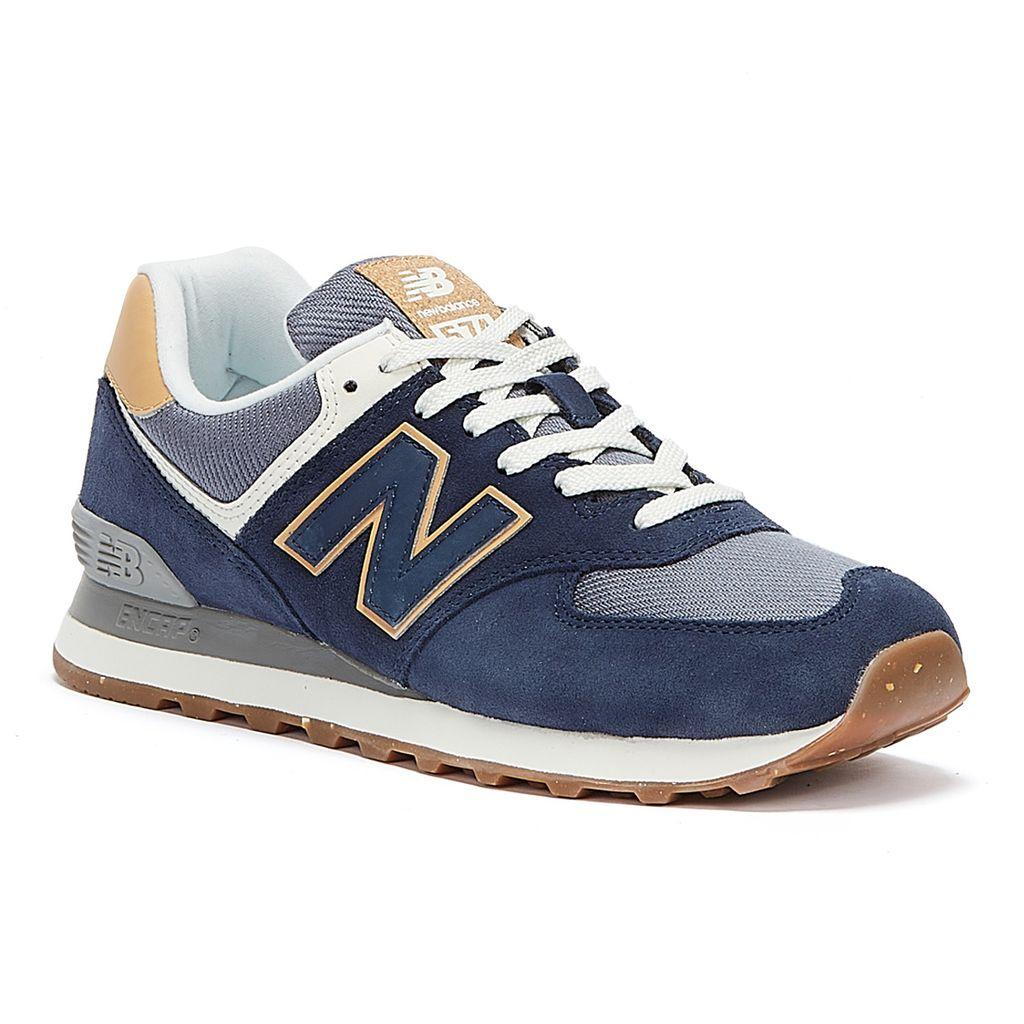New Balance 574 / Tan Trainers in Blue 