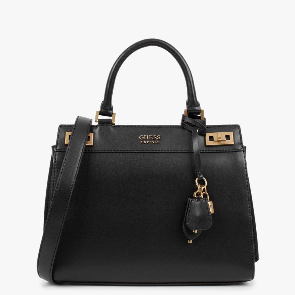 Guess Katey Luxury Peony Black Satchel Bag Lyst