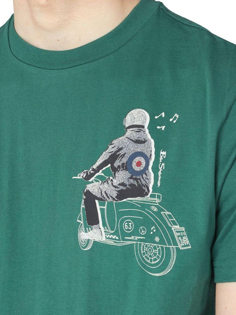 Ben Sherman Denim Scooter Print T Shirt 