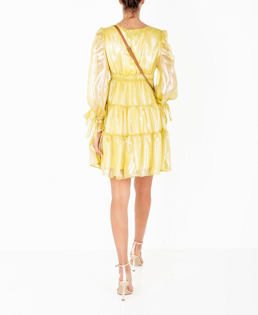 Silvian Heach Abito Corto Con Rouches 'rindir' Cvp22183ve in Yellow | Lyst