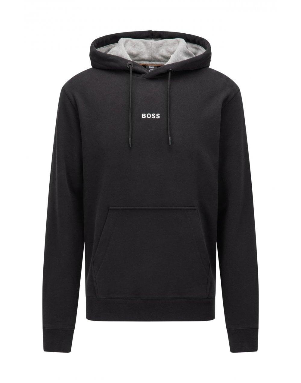 BOSS by HUGO BOSS Cotton Weedo 1 Relaxed Fit Pull Over Hoodie Colour: in  Black for Men | Lyst