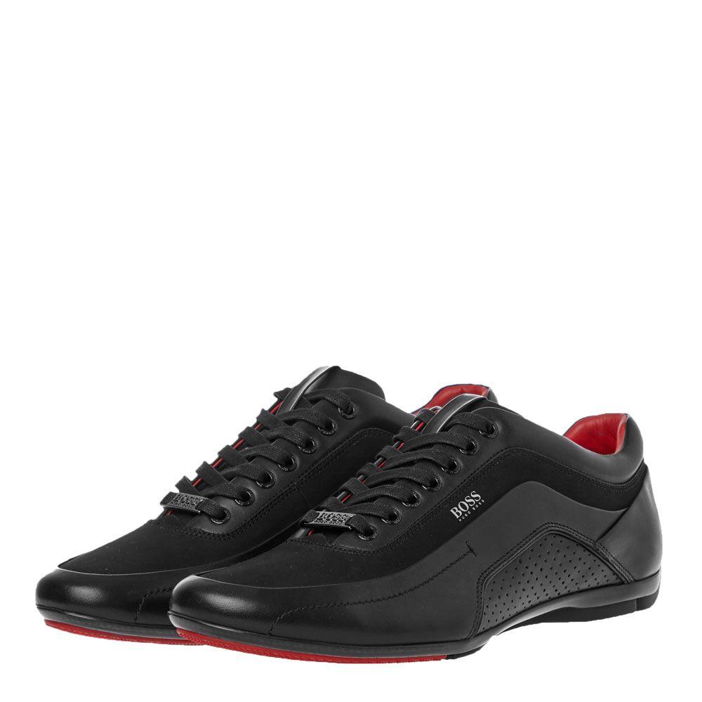 BOSS by HUGO BOSS Leather Hb Racing Trainers in Black for Men - Save 1% -  Lyst