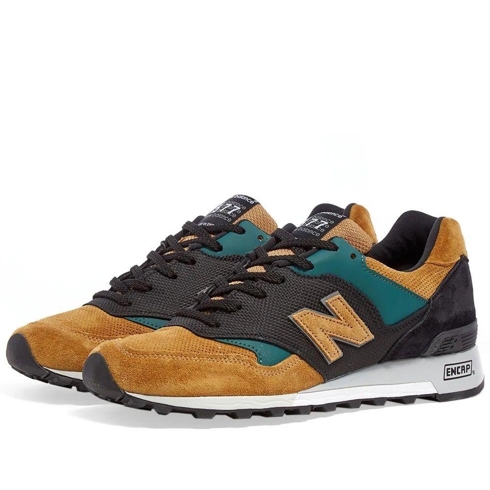 New Balance Suede Made In England M577 Tan, Black & Green Trainers in Blue  for Men - Lyst