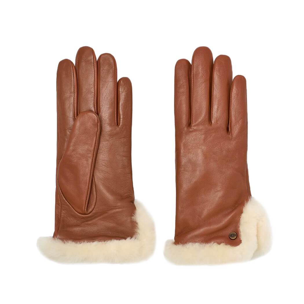UGG Leather Sheepskin Chestnut Gloves in Brown | Lyst