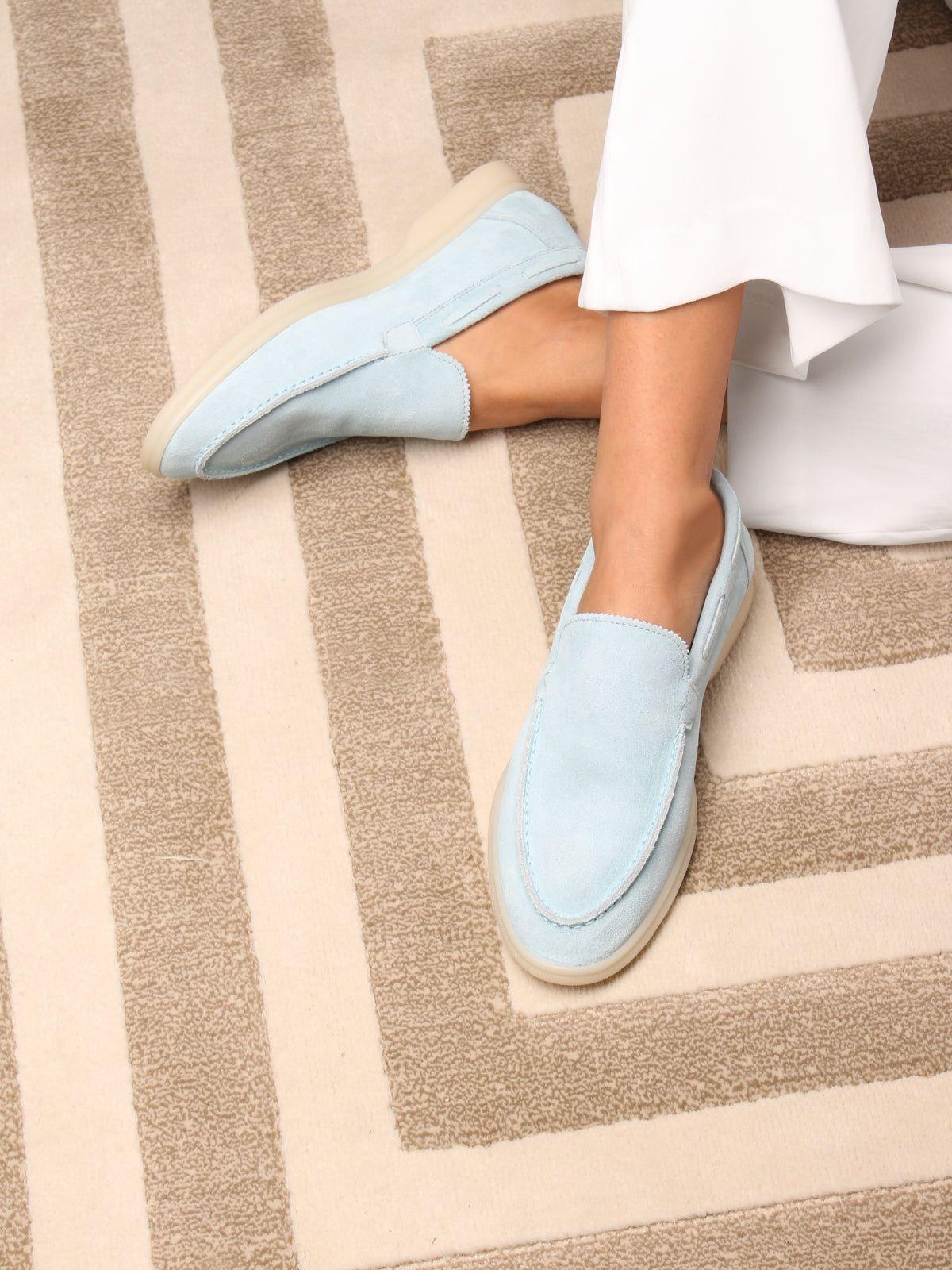 Light blue shop womens loafers