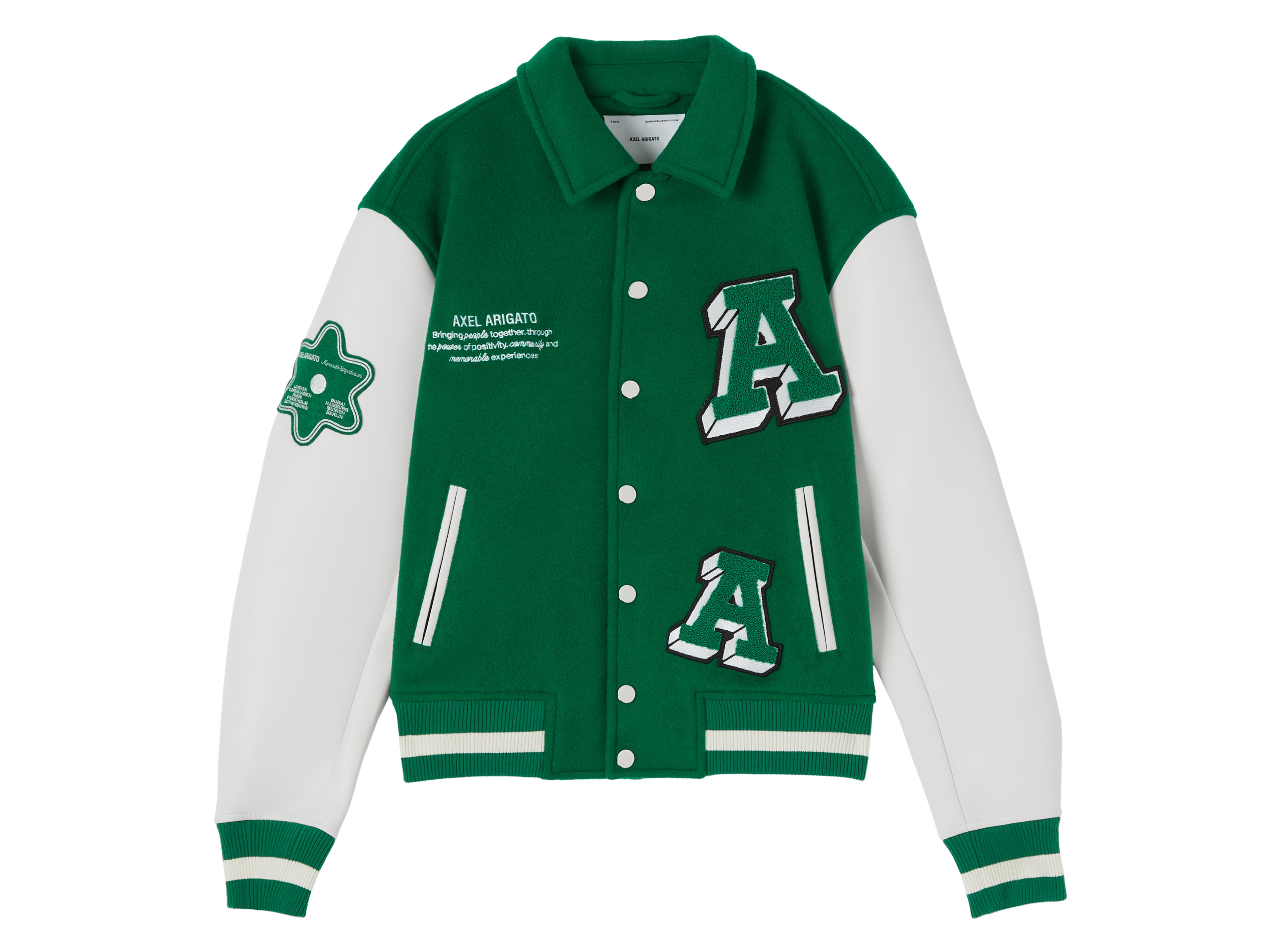 Axel Arigato Illusion Varsity Jacket in Green for Men | Lyst