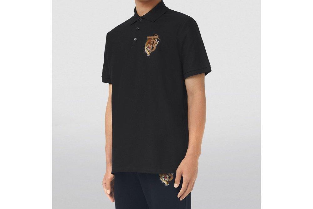 Burberry Tb Tiger Logo Oversized Polo T-shirt Black for Men | Lyst