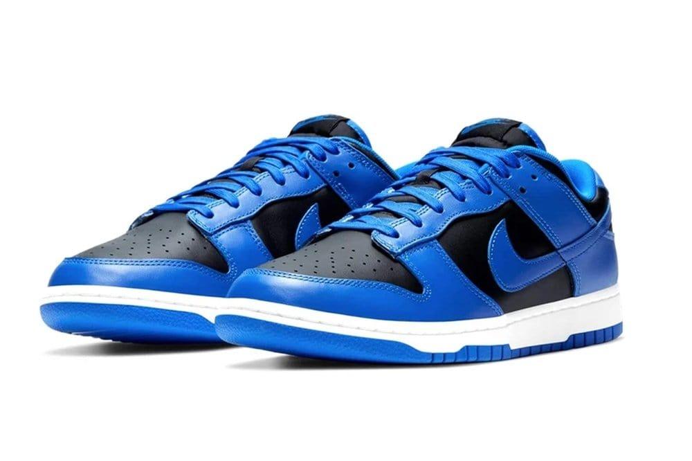 Nike Leather Dunk Low Black Hyper Cobalt White Gs in Blue | Lyst
