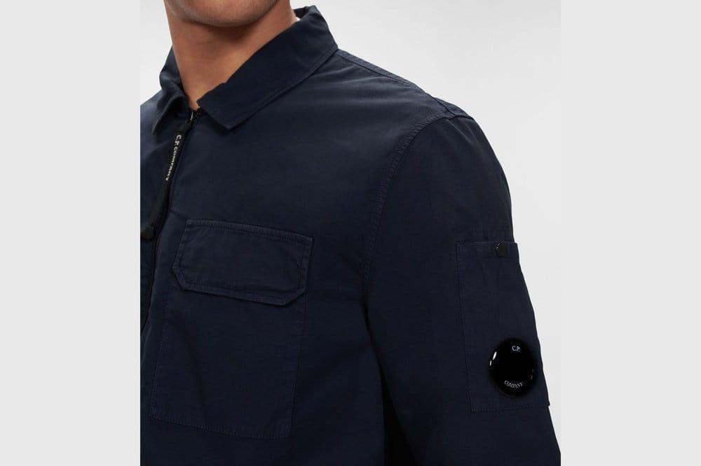 C.P. Company Zipped Overshirt Navy Blue for Men | Lyst
