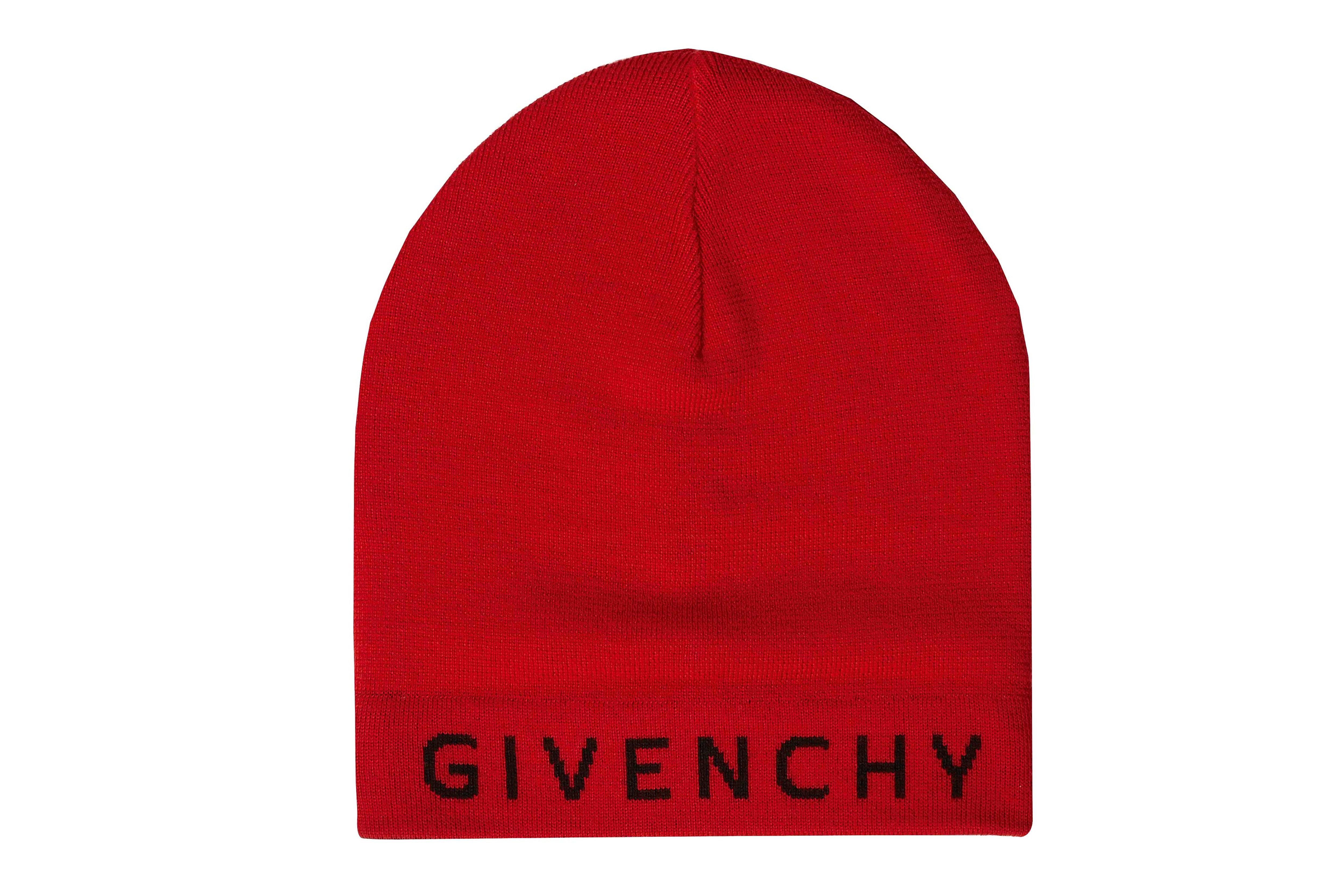 Logo Reversible Beanie Hat Red 