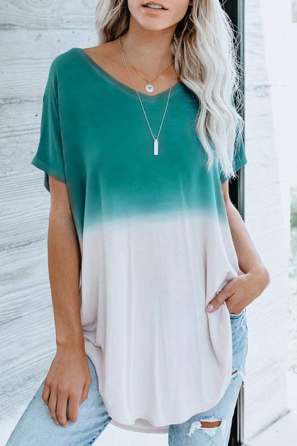 white and blue ombre casual shirt