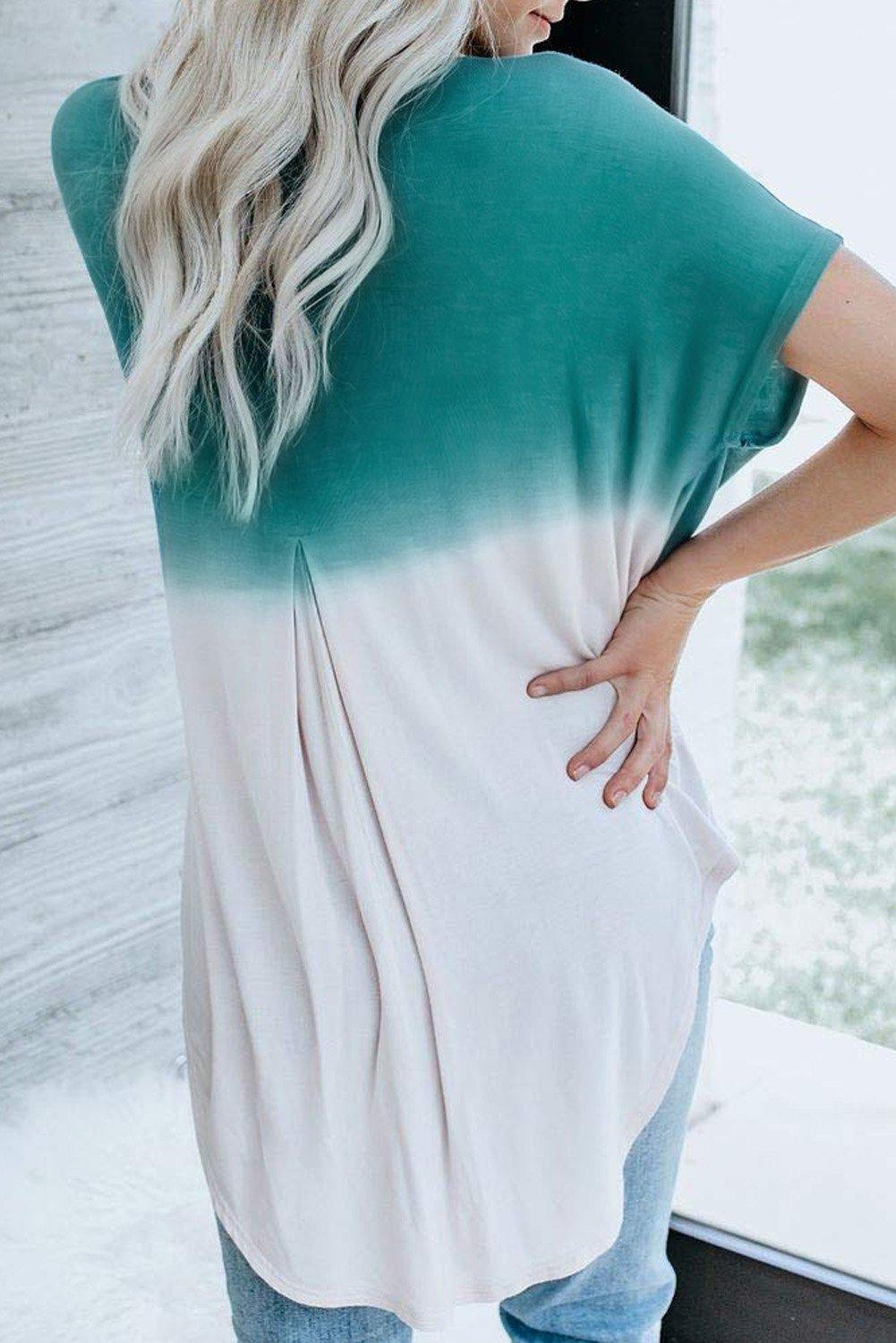 white and blue ombre casual shirt