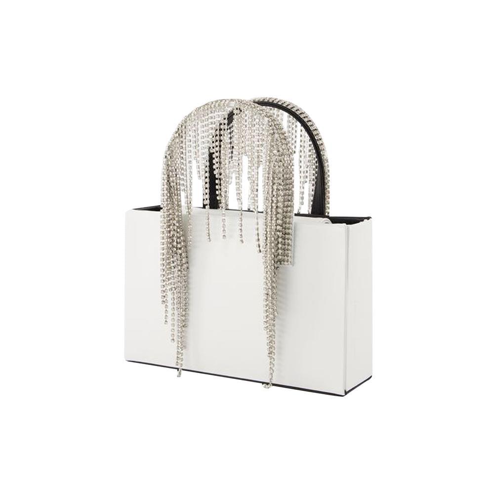 Kara Midi Crystal Fringe Tote Bag - - /white - Leather