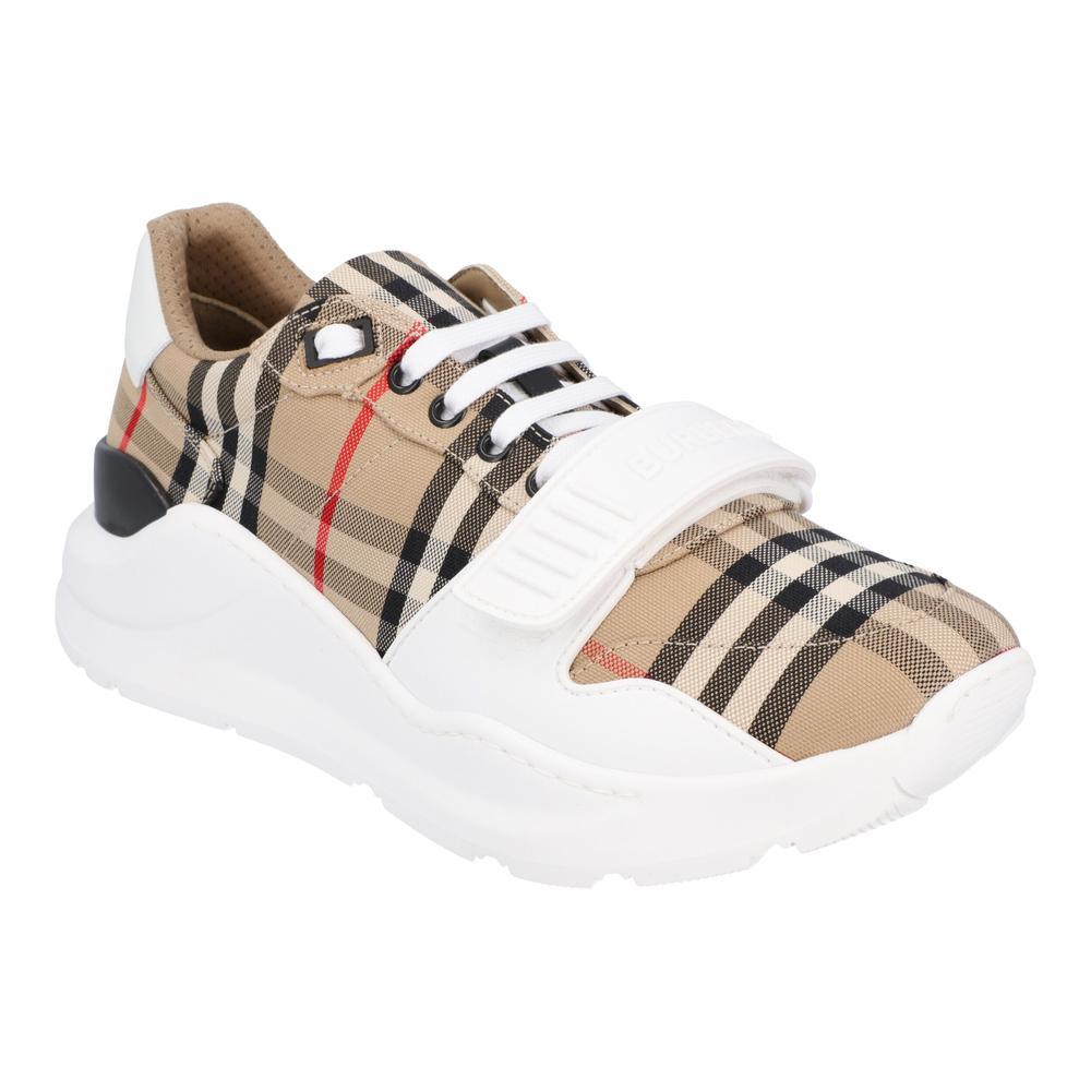 Burberry Men Regis Sneaker In Vintage Check Suede And Leather Mix in