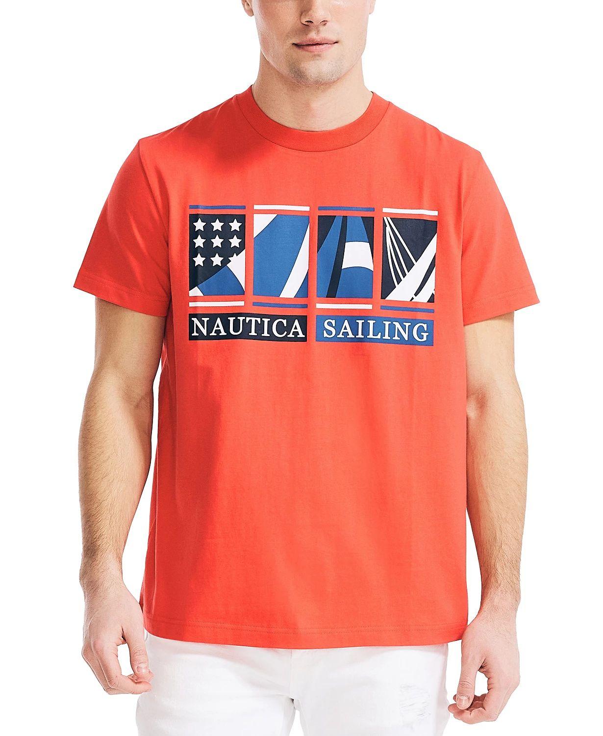 Nautica Cotton T-shirt Hibiscus Size Xl 