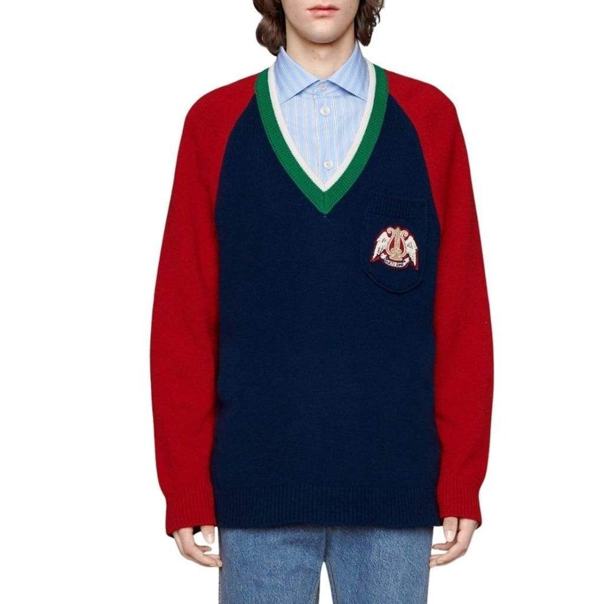 red and blue gucci sweater
