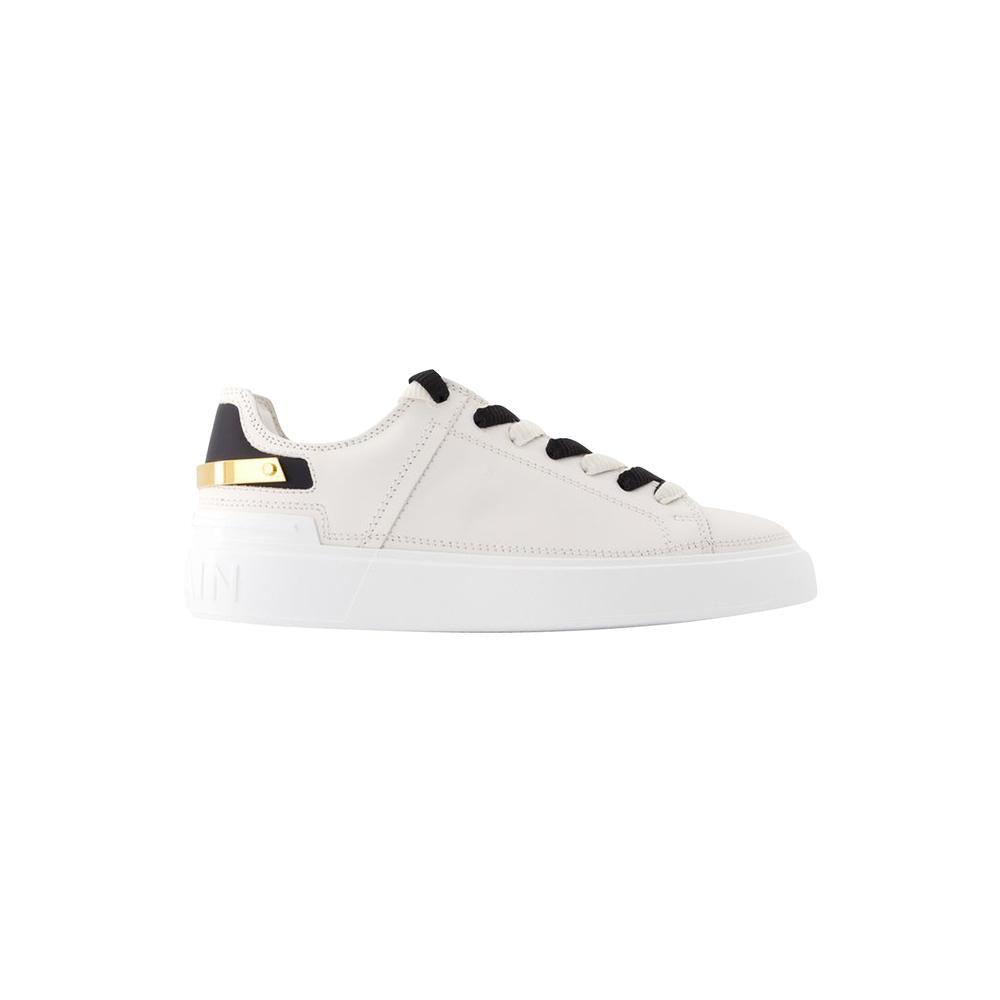 Balmain B Court Sneakers In Leather in White | Lyst