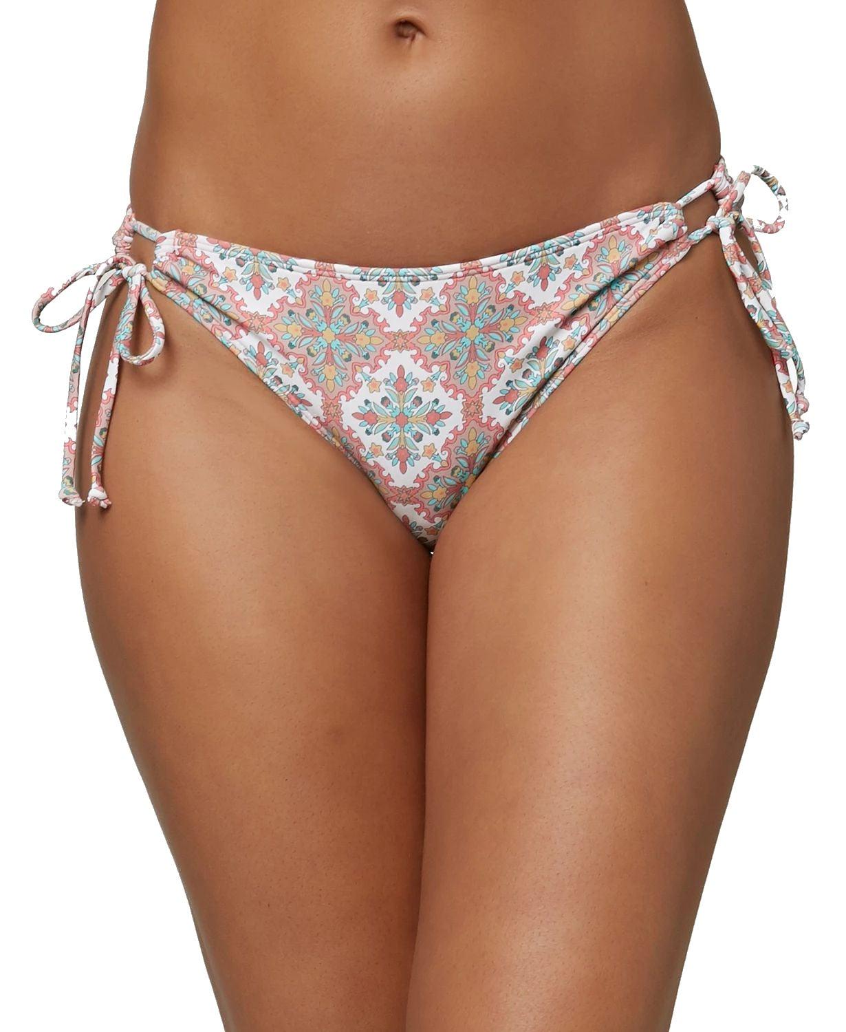 O'neill Sportswear Synthetic Swimwear Size Xs Printed Side Tie Bikini  Bottom in Pink | Lyst