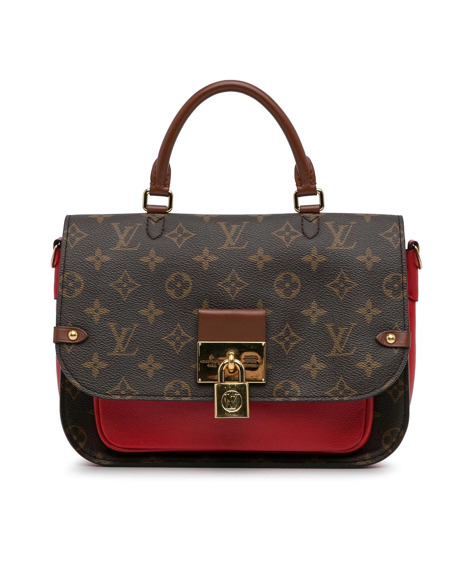 Louis Vuitton Tivoli Top Satchel Handbag Monogram Canvas PM Brown 