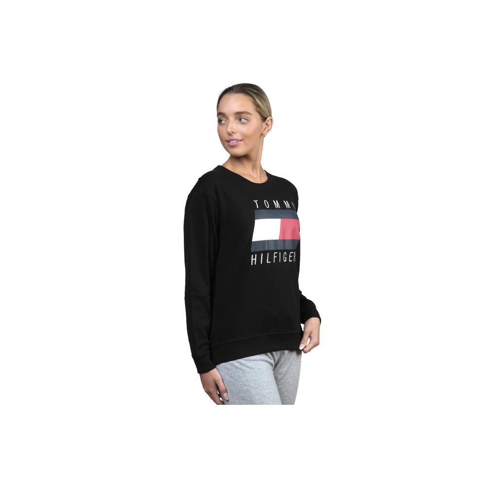 Tommy Hilfiger Crew Neck Pullover With Embroidery Printed Flag in Black |  Lyst