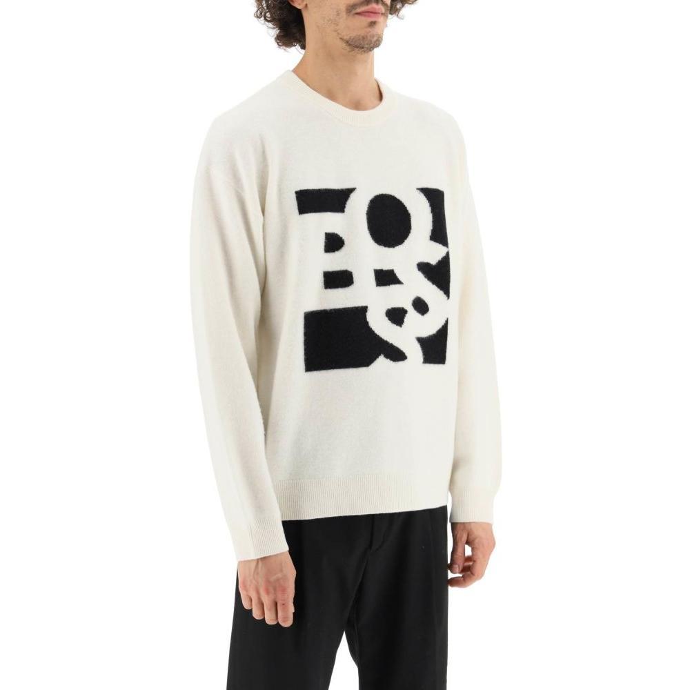 BOSS by HUGO BOSS Boss Virgin Wool Cashmere Sweater With Shaken Logo in