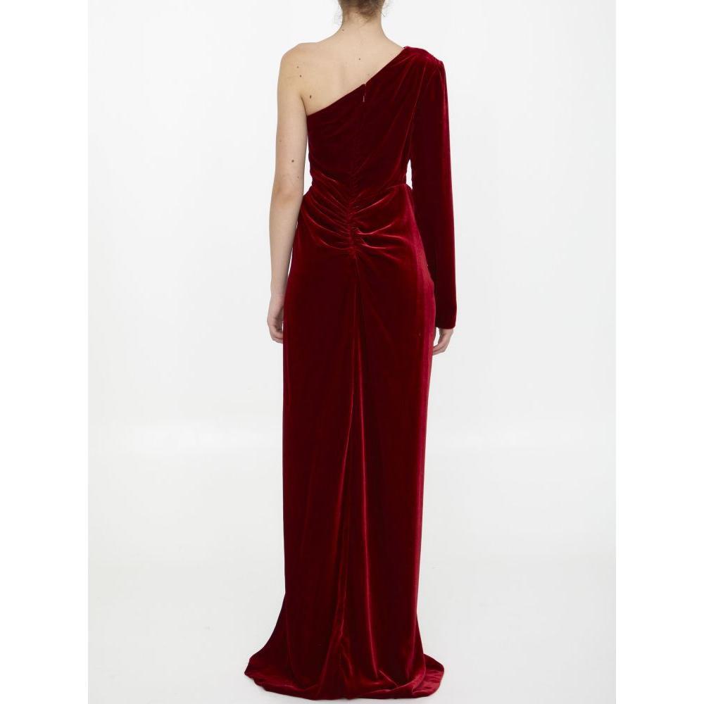 Costarellos Velvet Dress in Red Lyst