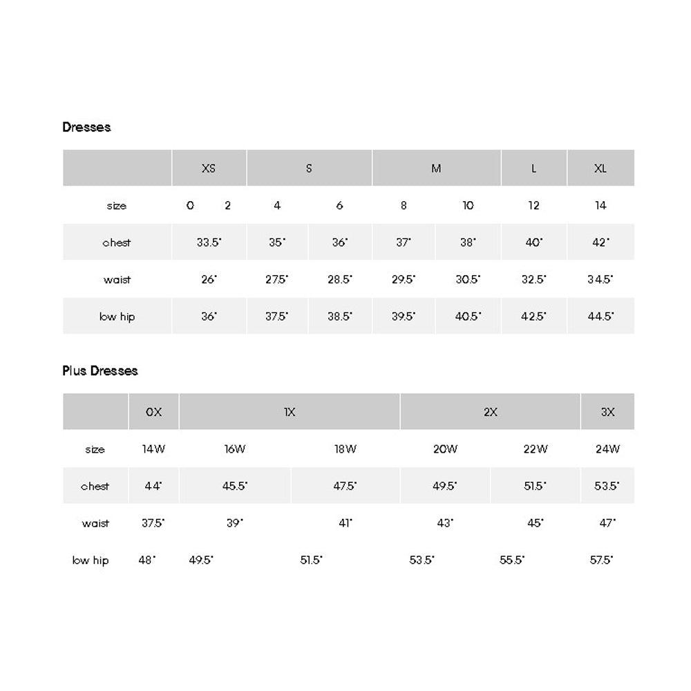 calvin klein dress measurements